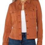 Liverpool Peplum Hem Trucker Jacket at Ooh La La! in Grapevine TX 76051