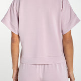Liverpool Knit Half Zip Popover Top in Lilac Shadow at ooh la la! in Grapevine TX 76051
