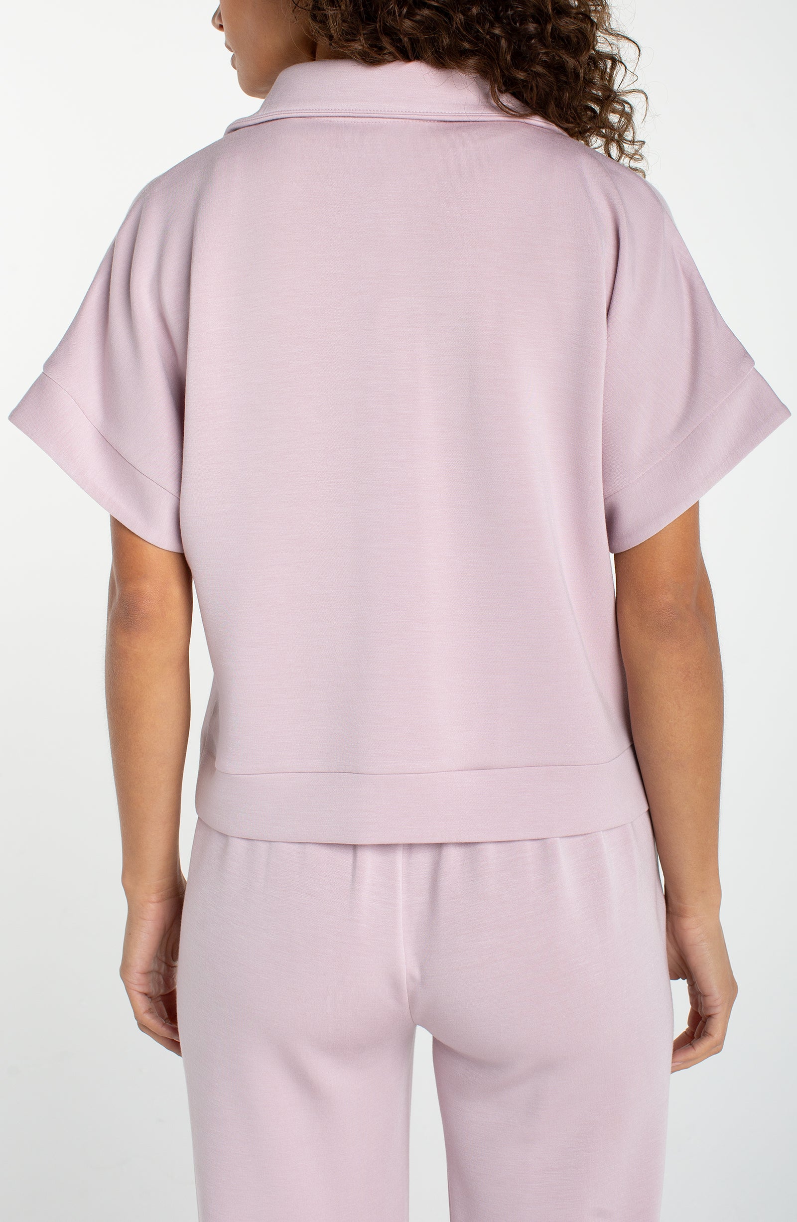 Liverpool Knit Half Zip Popover Top in Lilac Shadow at ooh la la! in Grapevine TX 76051