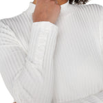 Long Sleeve Mock Neck Knit Top W/ Button Detail at Ooh La La! in Grapevine TX 76051