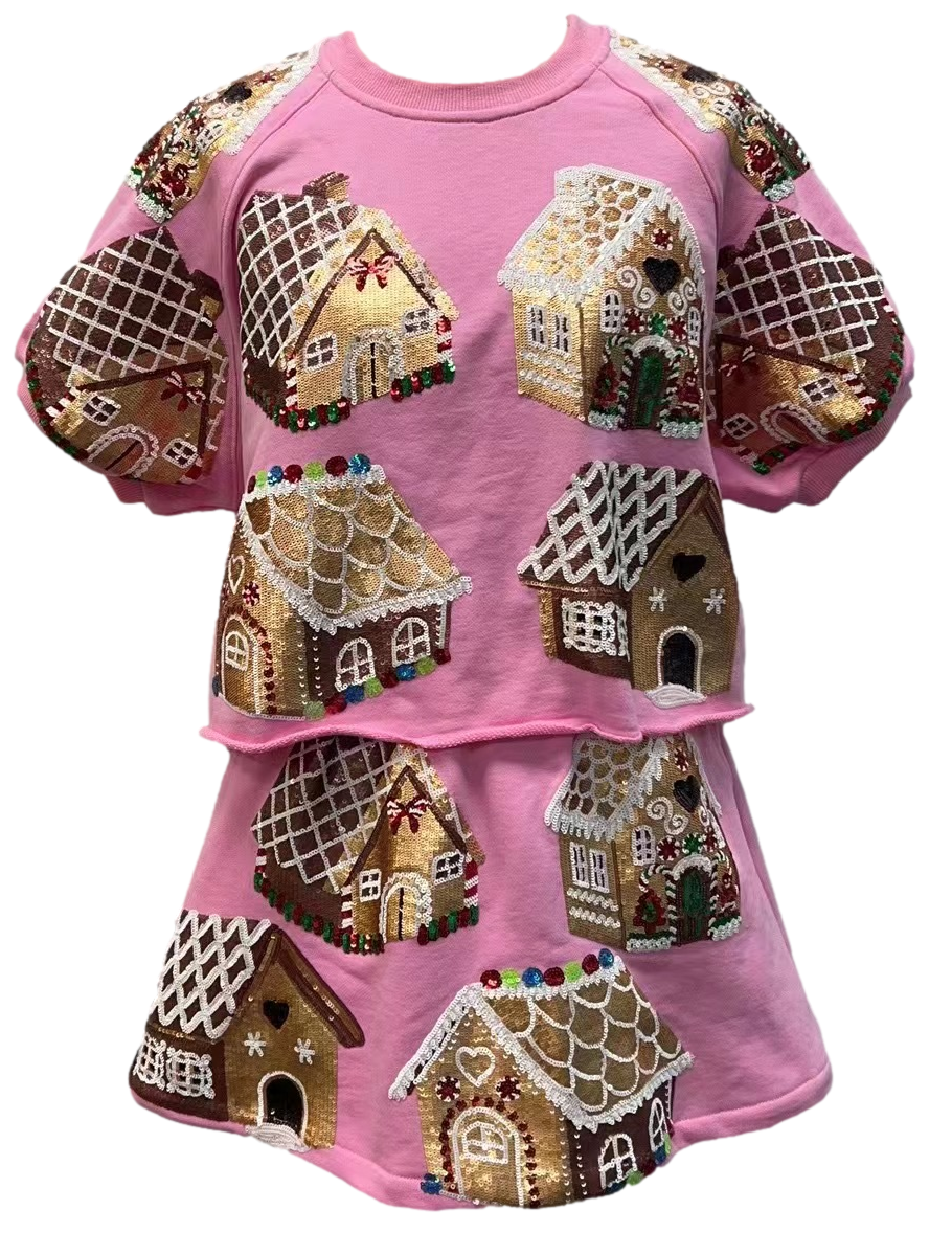 Queen of Sparkles Pink Gingerbread House Top at ooh la la! in Grapevine TX 76051