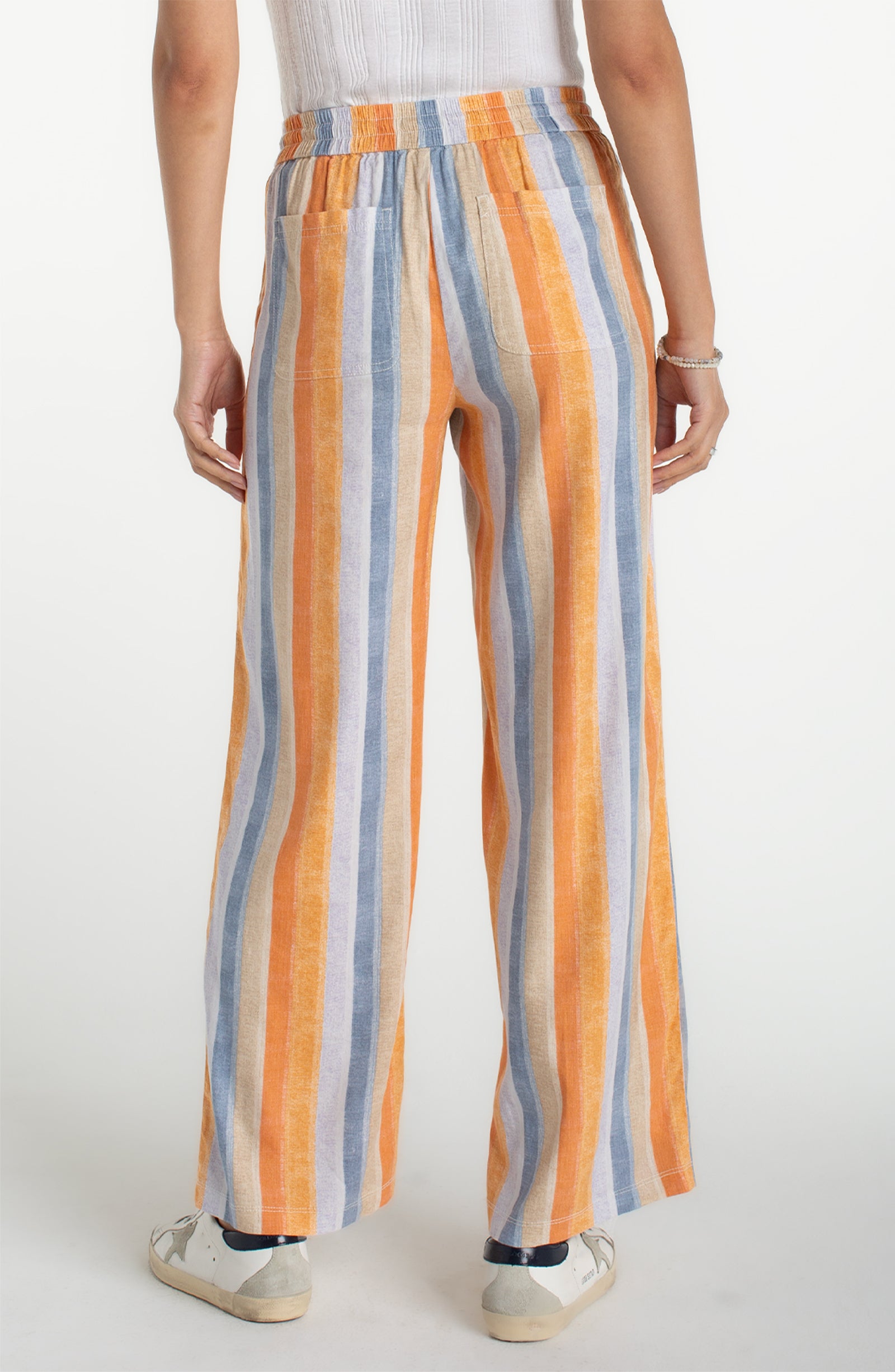 Liverpool Drawstring Pull-On Wide Leg Striped Pants at ooh la la! in Grapevine TX 76051