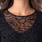 Liverpool Long Sleeve Layered Mesh Top in black at ooh la la! in Grapevine TX 76051