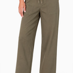Liverpool High Rise Crop Trouser with Drawstring in Olive Green at ooh la la! in Grapevine TX 76051