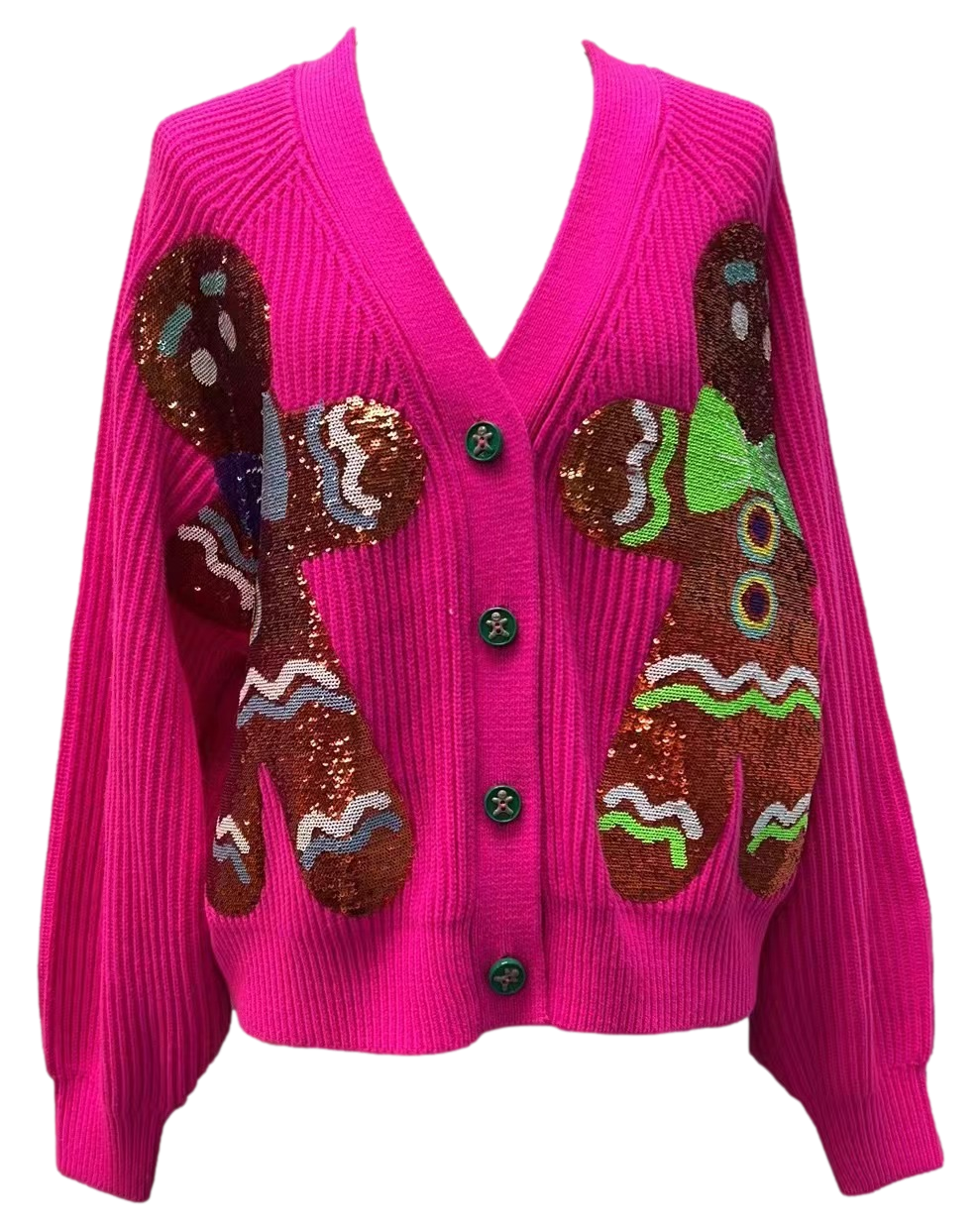 Queen of Sparkles Hot Pink Gingerbread Cardigan at ooh la la! in Grapevine TX 76051
