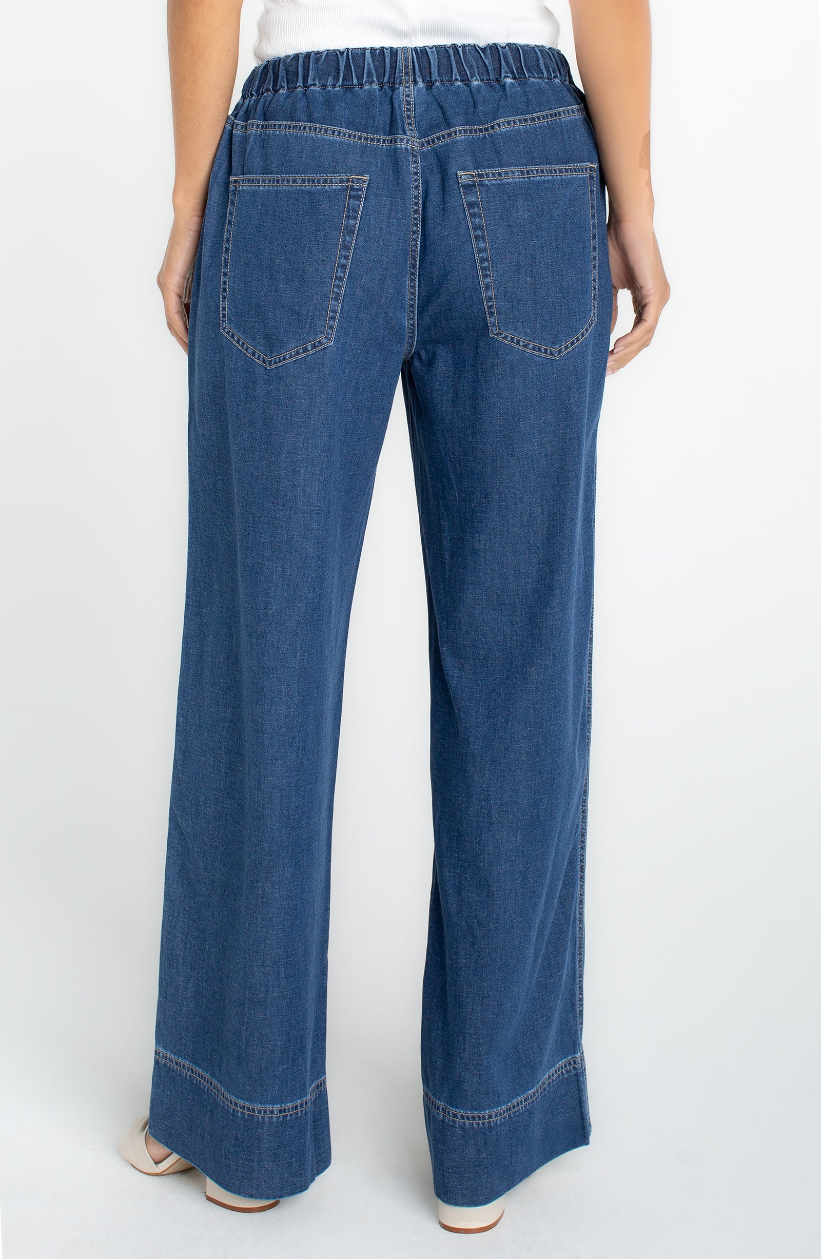 Liverpool Tie Waist Wide Leg Jeans at ooh la la! in Grapevine TX 76051