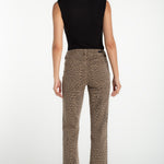 Liverpool Kennedy Straight Jeans with Wide Hem - Khaki Abstract Animal at ooh la la! in Grapevine TX 76051