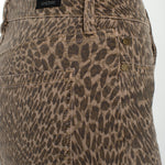 Liverpool Kennedy Straight Jeans with Wide Hem - Khaki Abstract Animal at ooh la la! in Grapevine TX 76051