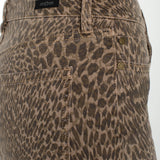 Liverpool Kennedy Straight Jeans with Wide Hem - Khaki Abstract Animal at ooh la la! in Grapevine TX 76051