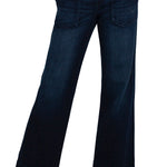 Liverpool Los Angeles, wide leg jeans, patch pocket denim, high rise wide leg, women's designer jeans, indigo wide leg, soft denim, modal cotton jeans, comfortable trousers at ooh la la! in Grapevine TX 76051