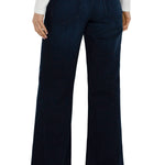 Liverpool Los Angeles, wide leg jeans, patch pocket denim, high rise wide leg, women's designer jeans, indigo wide leg, soft denim, modal cotton jeans, comfortable trousers at ooh la la! in Grapevine TX 76051