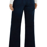 Liverpool Los Angeles, wide leg jeans, patch pocket denim, high rise wide leg, women's designer jeans, indigo wide leg, soft denim, modal cotton jeans, comfortable trousers at ooh la la! in Grapevine TX 76051