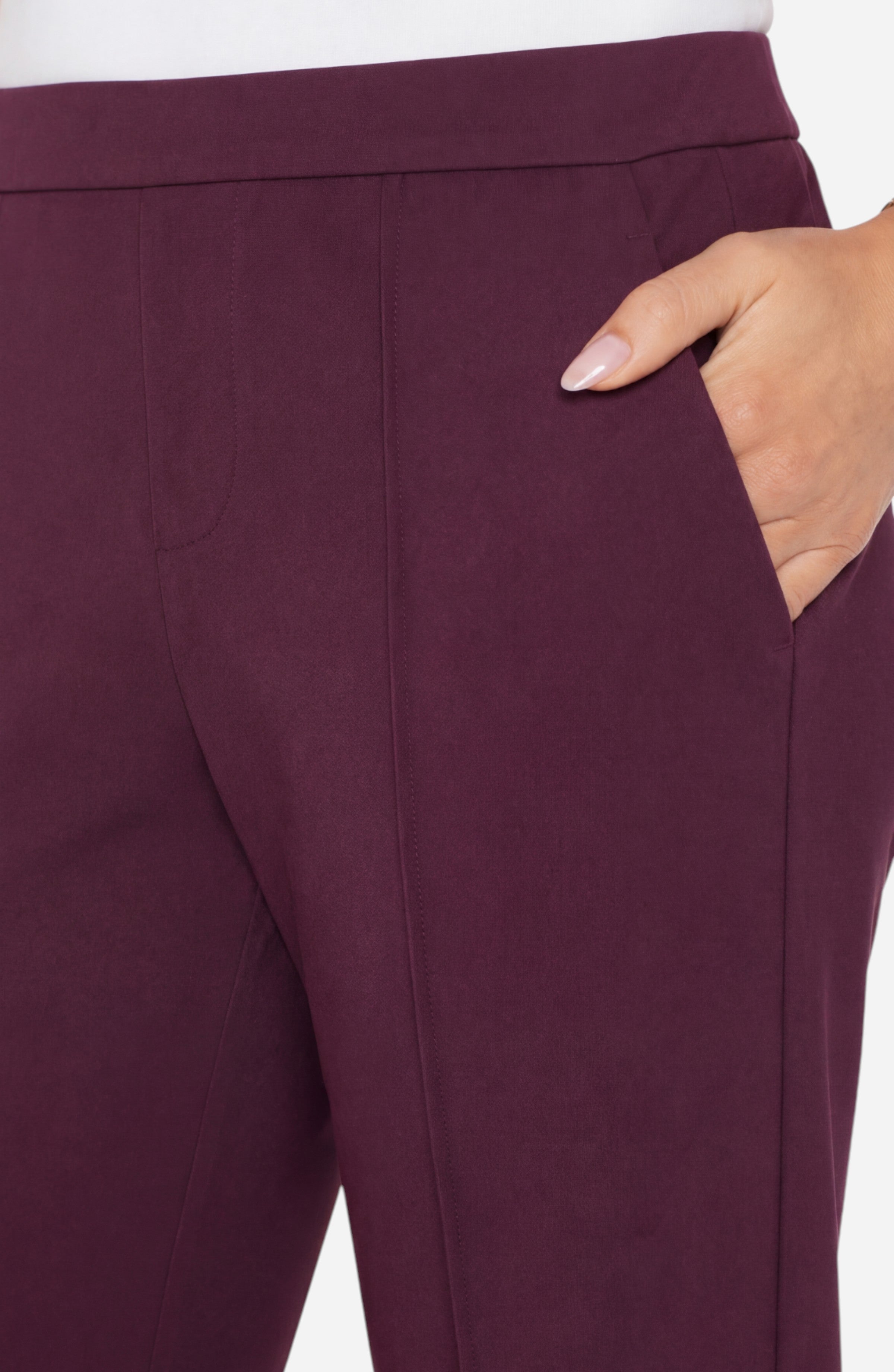 Liverpool Kayla Pull On Wide Leg Trouser in dark oxblood at ooh la la! in Grapevine TX 76051