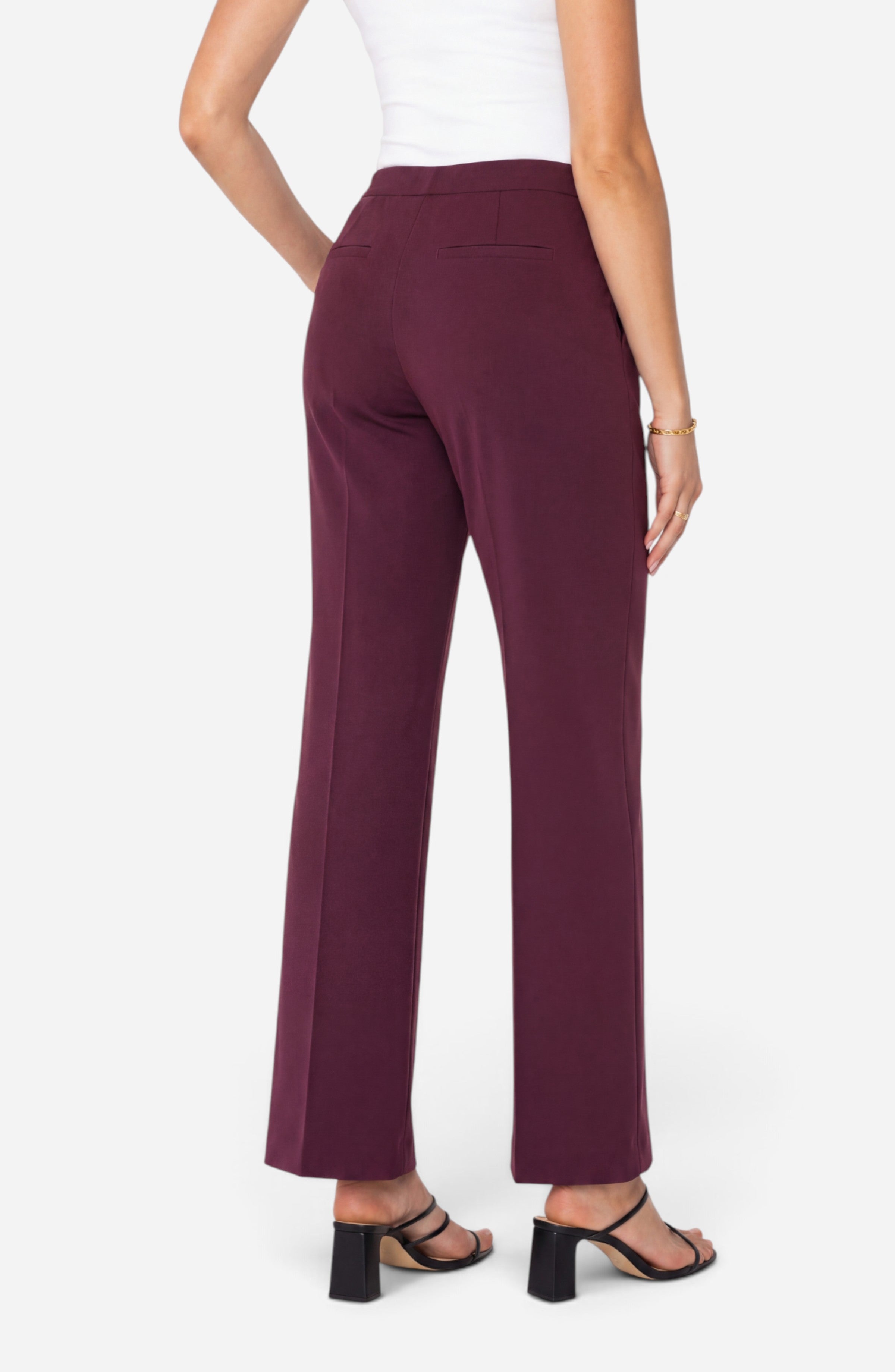 Liverpool Kayla Pull On Wide Leg Trouser in dark oxblood at ooh la la! in Grapevine TX 76051