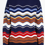 Liverpool Stripe Boat Neck Scallop Hem Sweater at Ooh La La! in Grapevine TX 76051