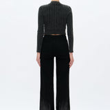 Mid Rise Sequin Wide Leg Jeans in black at ooh la la! in Grapevine TX 76051