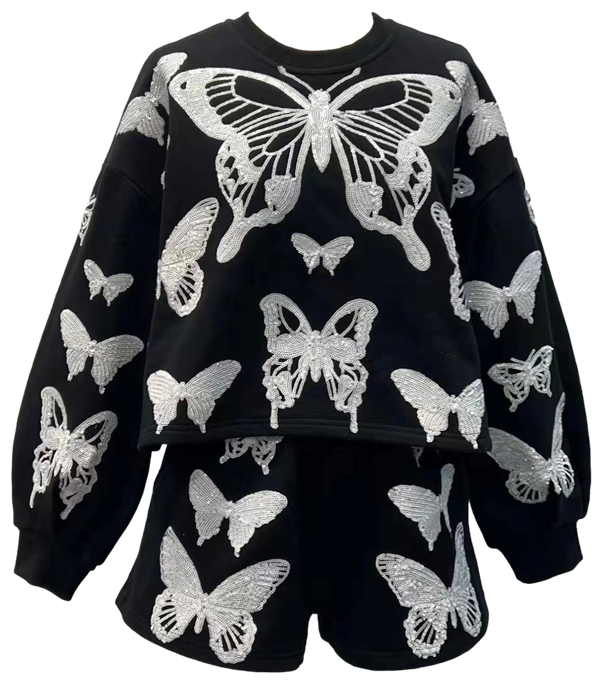 Black discount butterfly sweatshirt