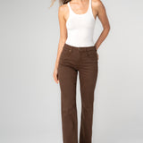 Liverpool Kennedy Comfort Waist Straight Jeans in carob brown at ooh la la! in Grapevine TX 76051