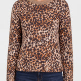 Liverpool Long Sleeve Crew Neck Leopard Print Sweater