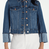 Liverpool Bracelet Length High Cuff Trucker Jacket at ooh la la! in Grapevine TX 76051