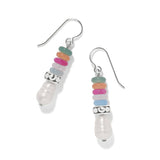 Brighton Vertigo Hues French Wire earrings with multicolor beads and white pearl drops