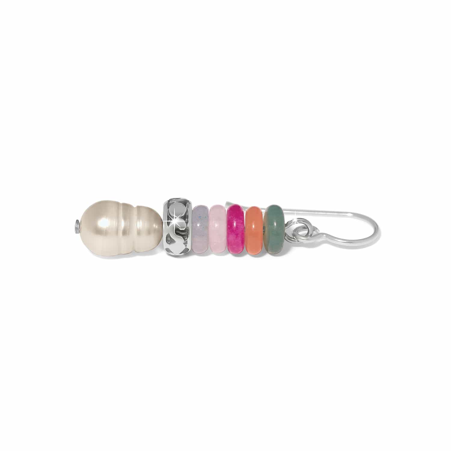 Brighton Vertigo Hues French Wire earring with pearl and multicolor gemstone disc beads
