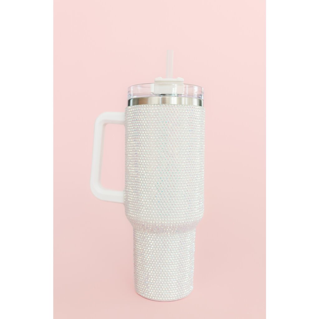Rhinestone 40oz Tumbler in white at ooh la la! in Grapevine TX 76051