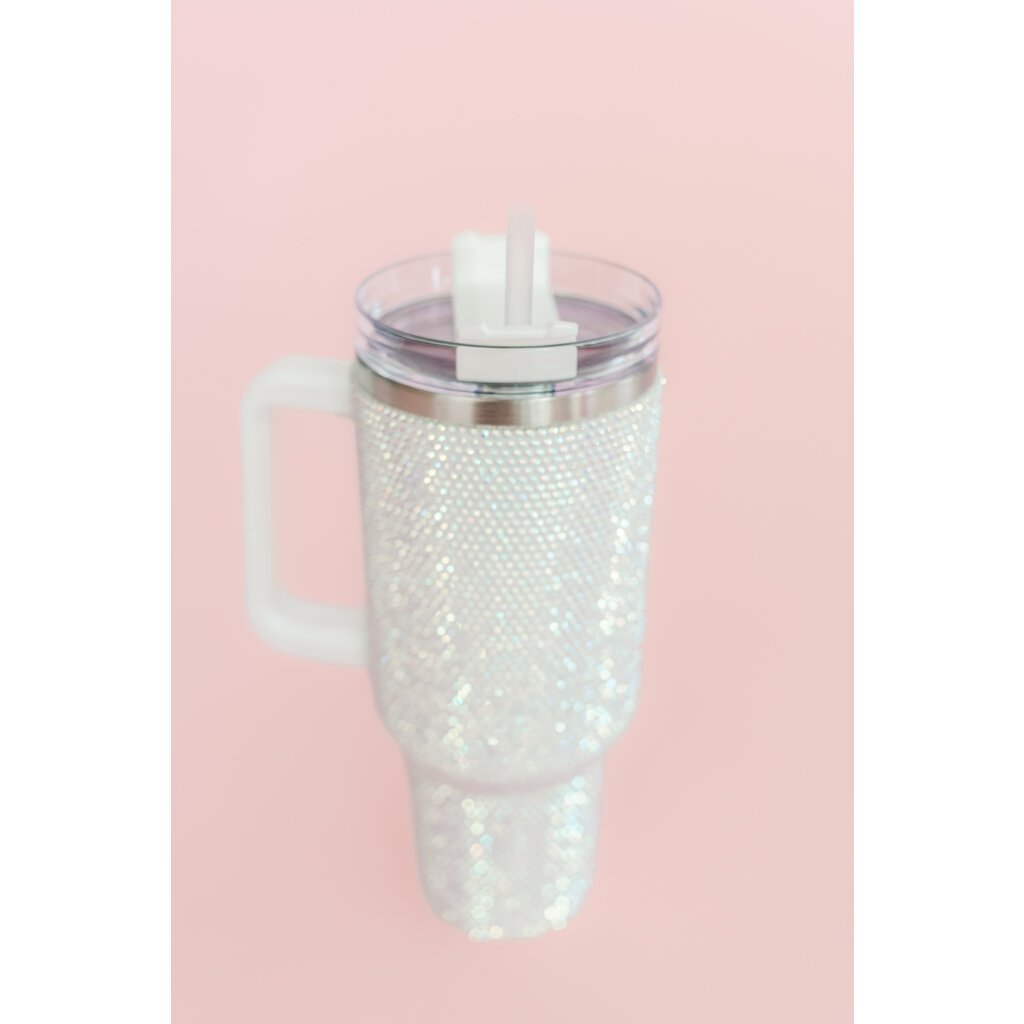 Rhinestone 40oz Tumbler in white at ooh la la! in Grapevine TX 76051