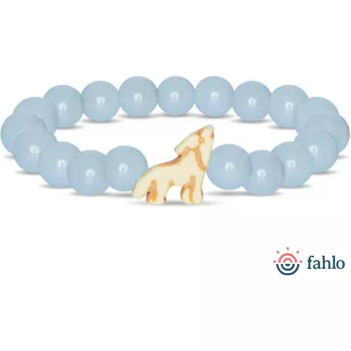 The Fahlo Scout Bracelet - Wolf in aqua glow at ooh la la in Grapevine TX 76051