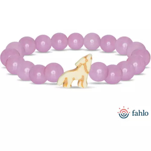 The Fahlo Scout Bracelet - Wolf in lilac glow at ooh la la in Grapevine TX 76051