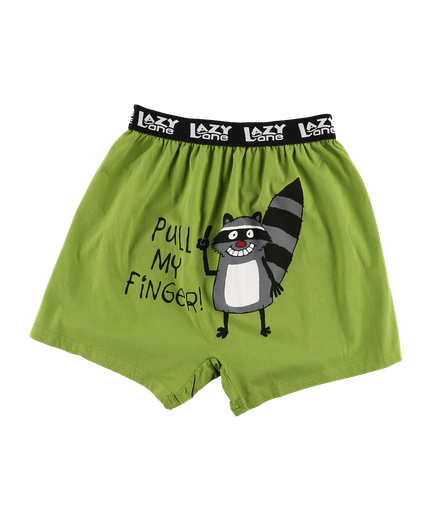 Men's Funny Boxers - Pull My Finger Racoon