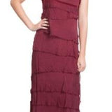 Long Silk Ruffle Dress in Assorted Colors