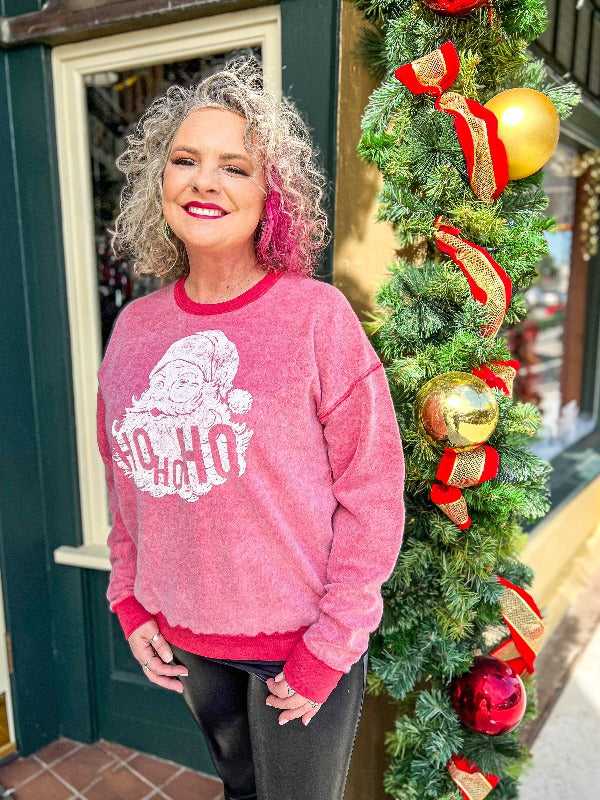 Inverted Christmas Sweatshirt - Santa Ho Ho Ho at ooh la la! in Grapevine TX 76051