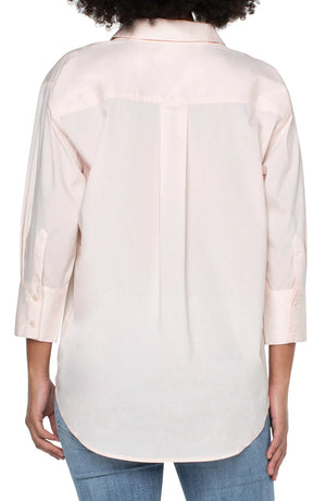 Liverpool Oversized Classic Button Down Shirt - Light Peony Pink at ooh la la! in Grapevine TX 76051
