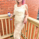 Long Silk Ruffle dress - Yellow