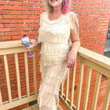 Long Silk Ruffle dress - Yellow