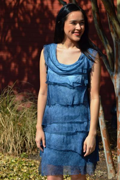 Silk Ruffle Dress in Assorted Colors