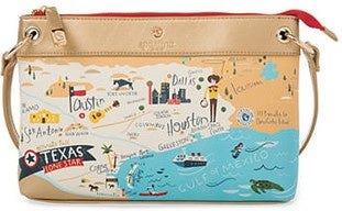 Spartina 449 Map Crossbody - Greetings from Texas