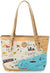 Spartina 449 Map Small Tote w/ Zipper - Greetings from Texas