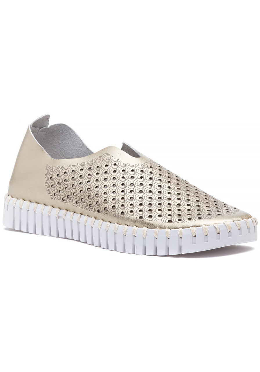 Ilse Jacobsen Tulip Shoe in Metallic Platin (Gold) at ooh la la! in Grapevine TX 76051