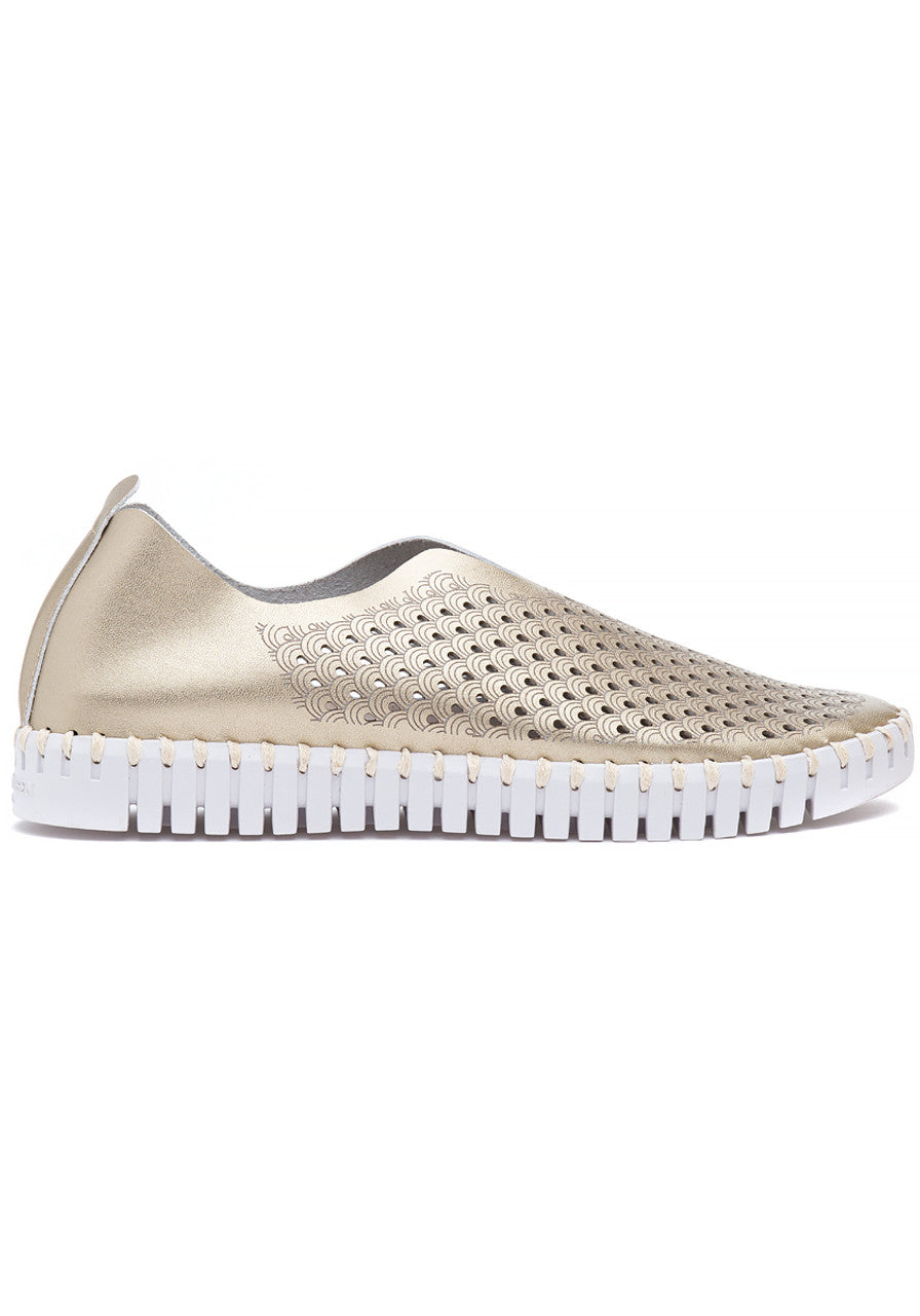 Ilse Jacobsen Tulip Shoe in Metallic Platin (Gold) at ooh la la! in Grapevine TX 76051