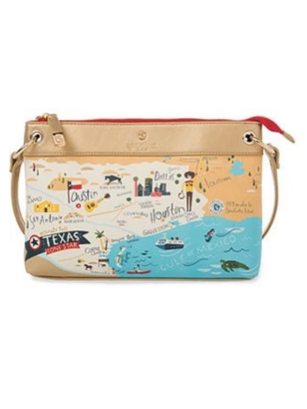 Spartina 449 Map Crossbody - Greetings from Texas