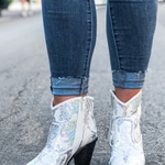 Super Bling Short Zipper Boots - White at ooh la la! in Grapevine, TX 76051