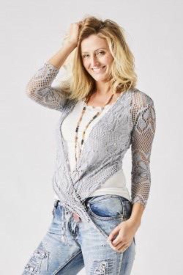 Shrug Cardigan - Laser Cut - Grey