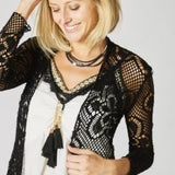 Shrug Cardigan - Laser Cut - Black