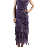 Long Silk Ruffle Dress in Assorted Colors