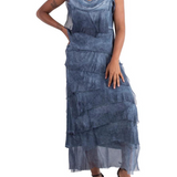 Long Silk Ruffle Dress in Assorted Colors