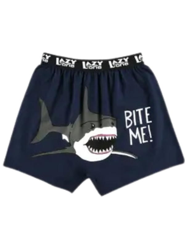 Lazy One Men's Funny Boxers - Bite Me Shark