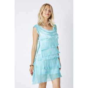 Silk Ruffle Dress in Assorted Colors